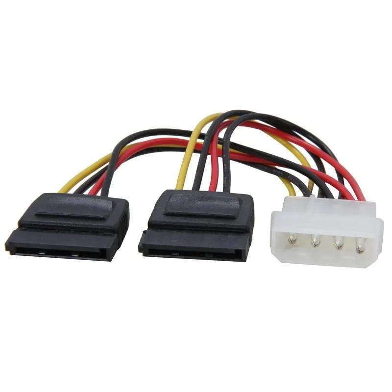 EN-Labs EN-Labs Molex 4-pin Male to 2 x SATA 15-pin Female Y Splitter 6 inch — product photo