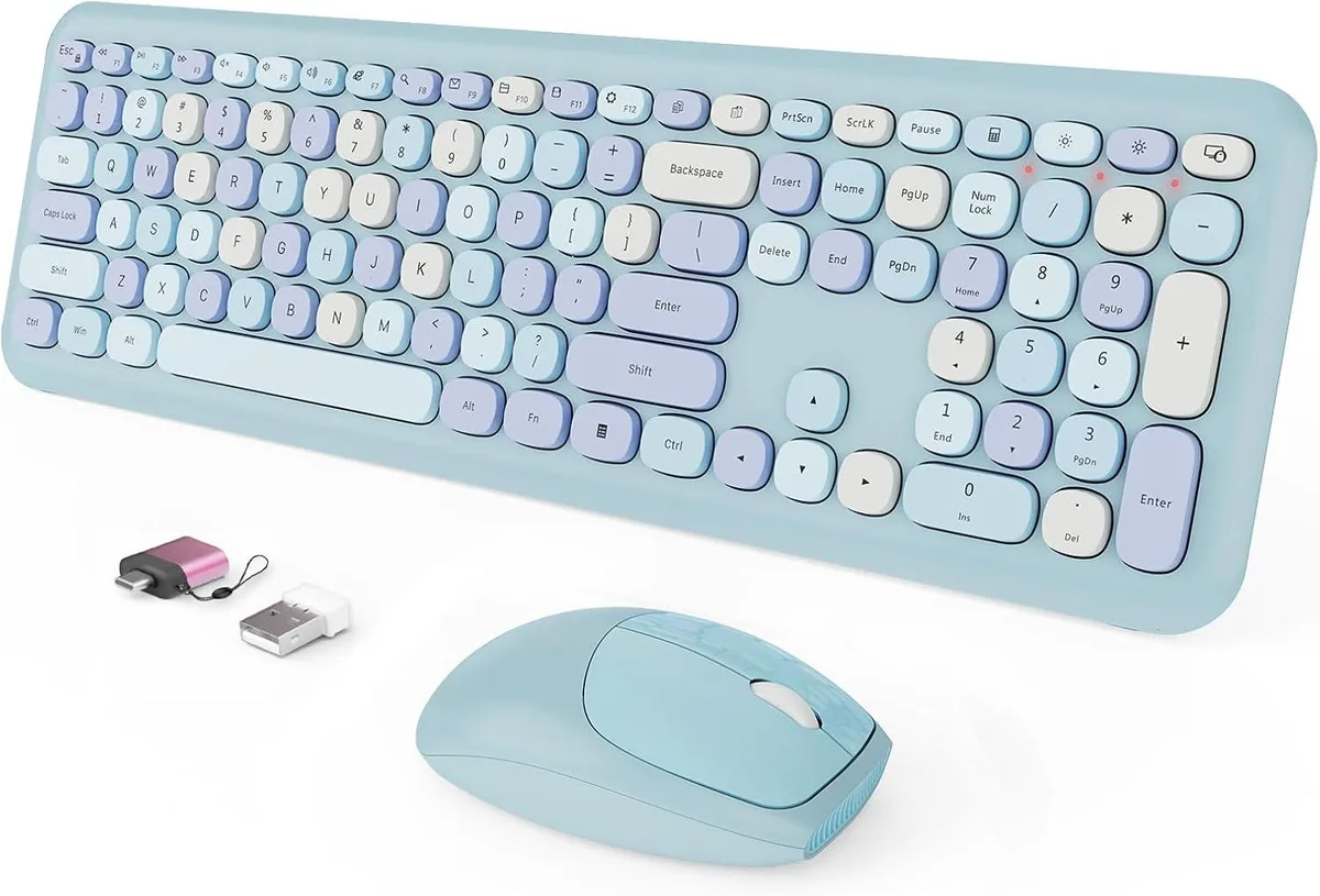 TUKO TUKO Wireless Keyboard and Mouse Combo Blue 68 keys 15 hotkeys 5000 mAh 2.4 GHz — product photo