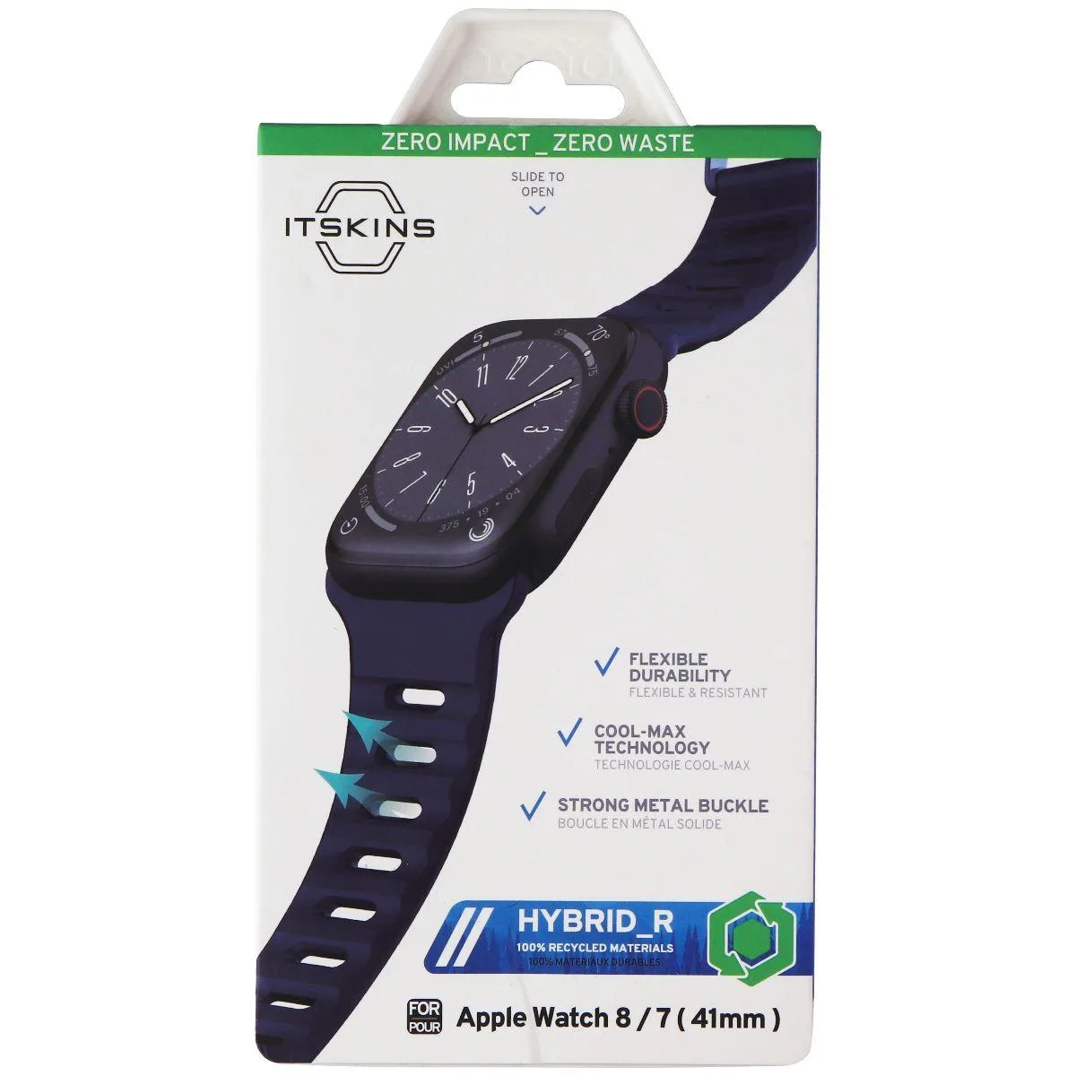 ITSKINS ITSKINS Hybrid_R Silicone Watch Band 41mm Navy Blue — product photo