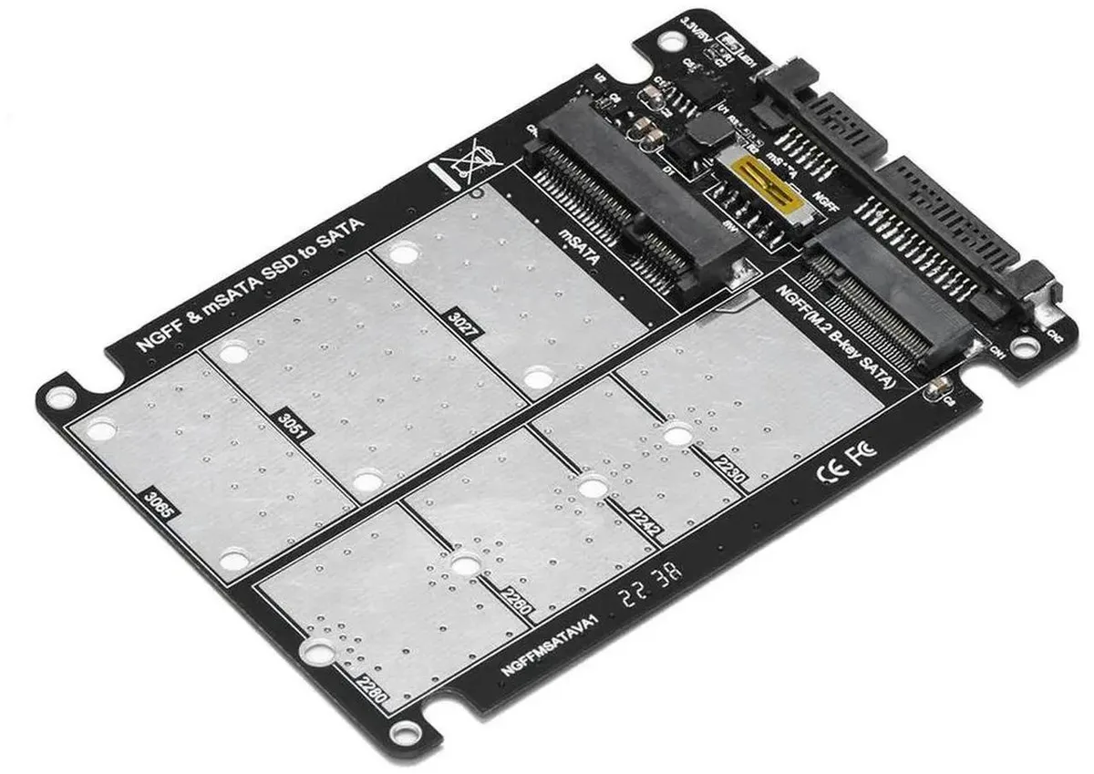 Vszerda Vszerda 2-in-1 M.2 B-key & mSATA to SATA 3.0 Adapter — product photo