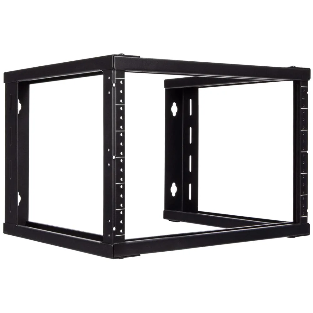 NavePoint NavePoint 6U Wall Mount Open Frame 19" Rack Threaded 16 inch depth Black — product photo