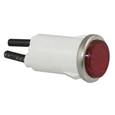 Red flush panel light round nylon body polycarbonate lens stainless bezel 12V