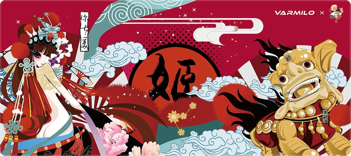 Varmilo Varmilo Consort Yu Beijing Opera Desk Pad Red 35.4" x 15.7 — product photo