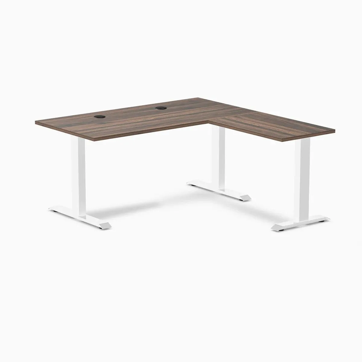 Desky Desky Zero Laminate L-Shape Office Desk Jarrah Legno White 59 x 29.5 x 61 x 19.7 in — product photo
