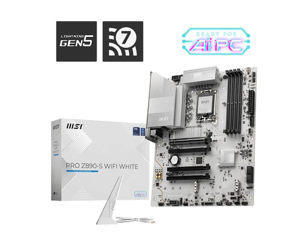 MSI MSI PRO Z890-S WIFI WHITE Intel motherboard — product photo