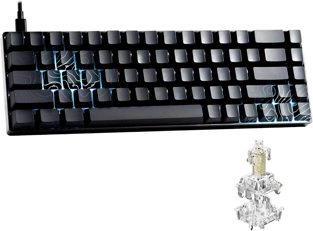 usbroway usbroway HE68 Max Rapid Trigger Gaming Keyboard 60% Gateron Magnetic Jade Max Switch Black Phantom — product photo
