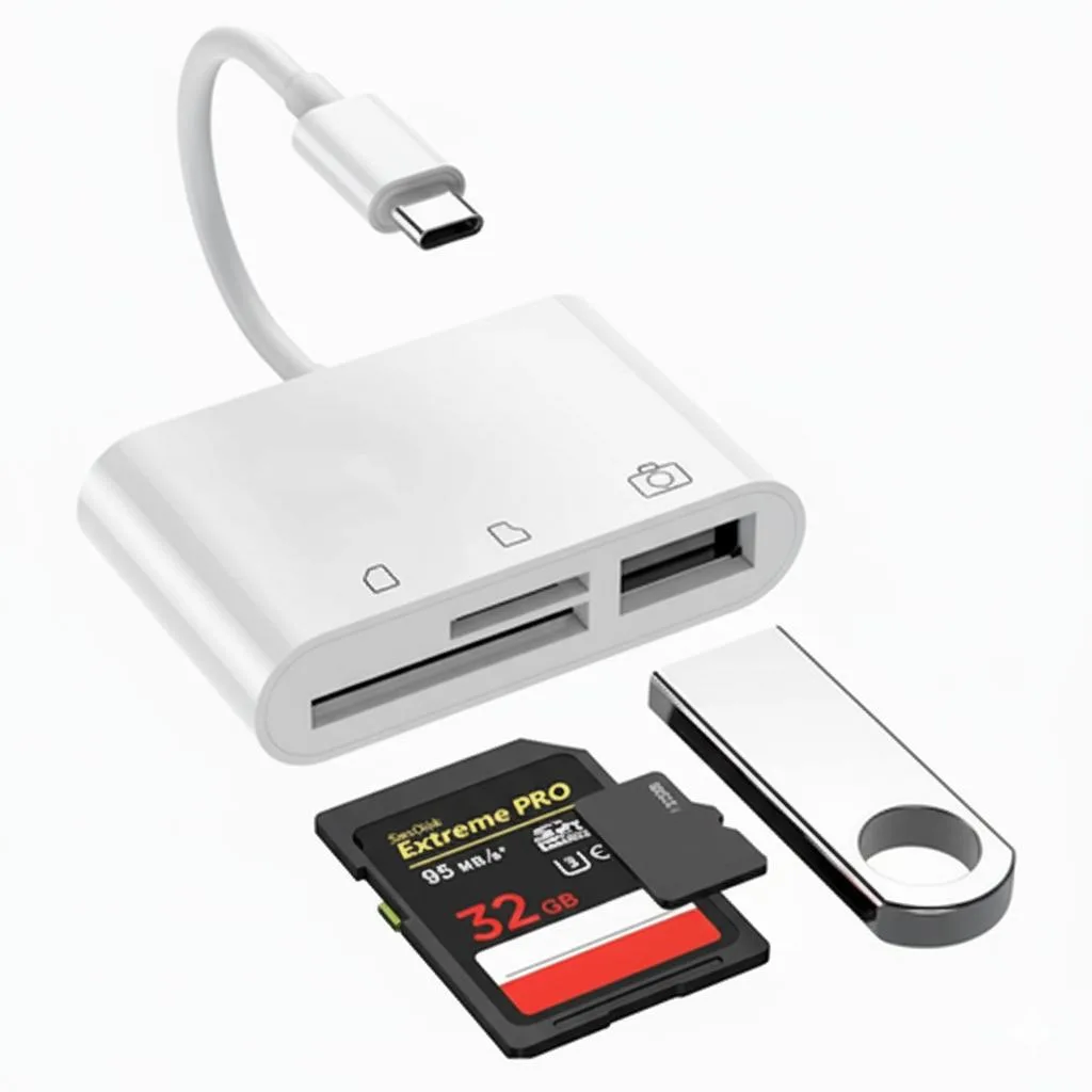 The Perfect Part The Perfect Part USB-C 3-in-1 Hub Card Reader White — product photo