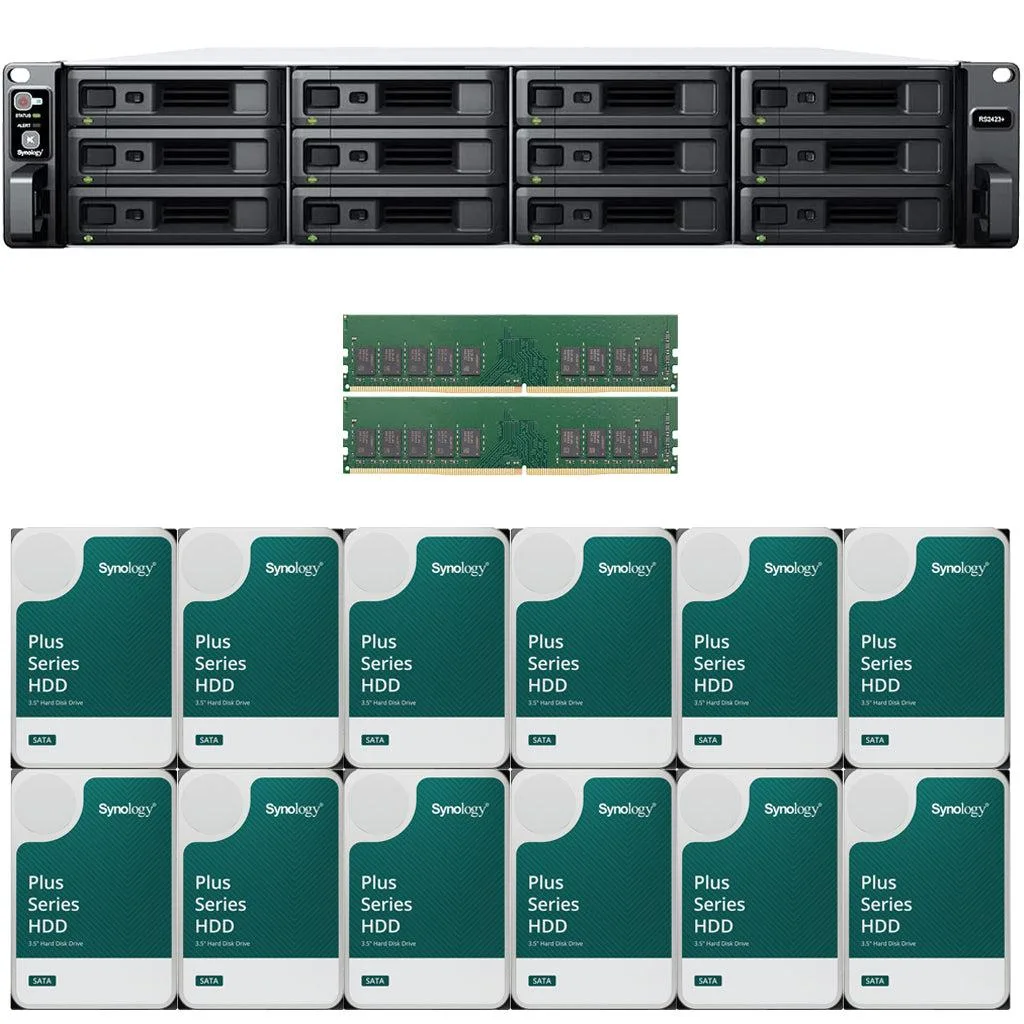 Synology Inc. Synology RS2423+ 12-Bay Rackmount NAS 16GB 48TB Plus Series — product photo