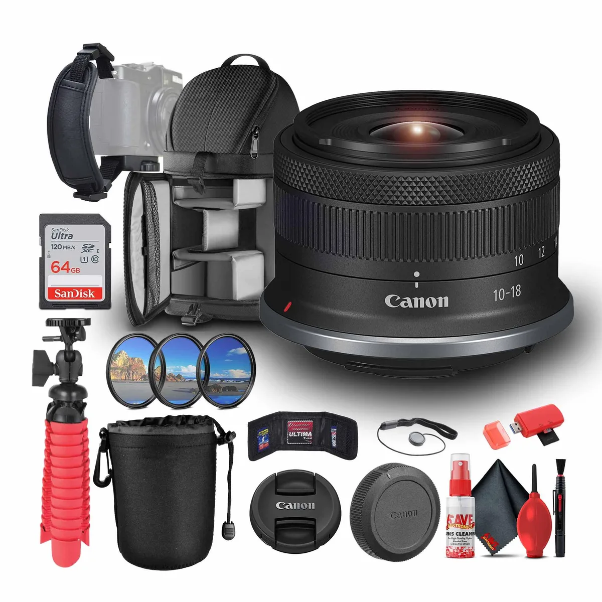 Canon Canon RF-S 10-18mm f/4.5-6.3 IS STM Lens Bundle — product photo