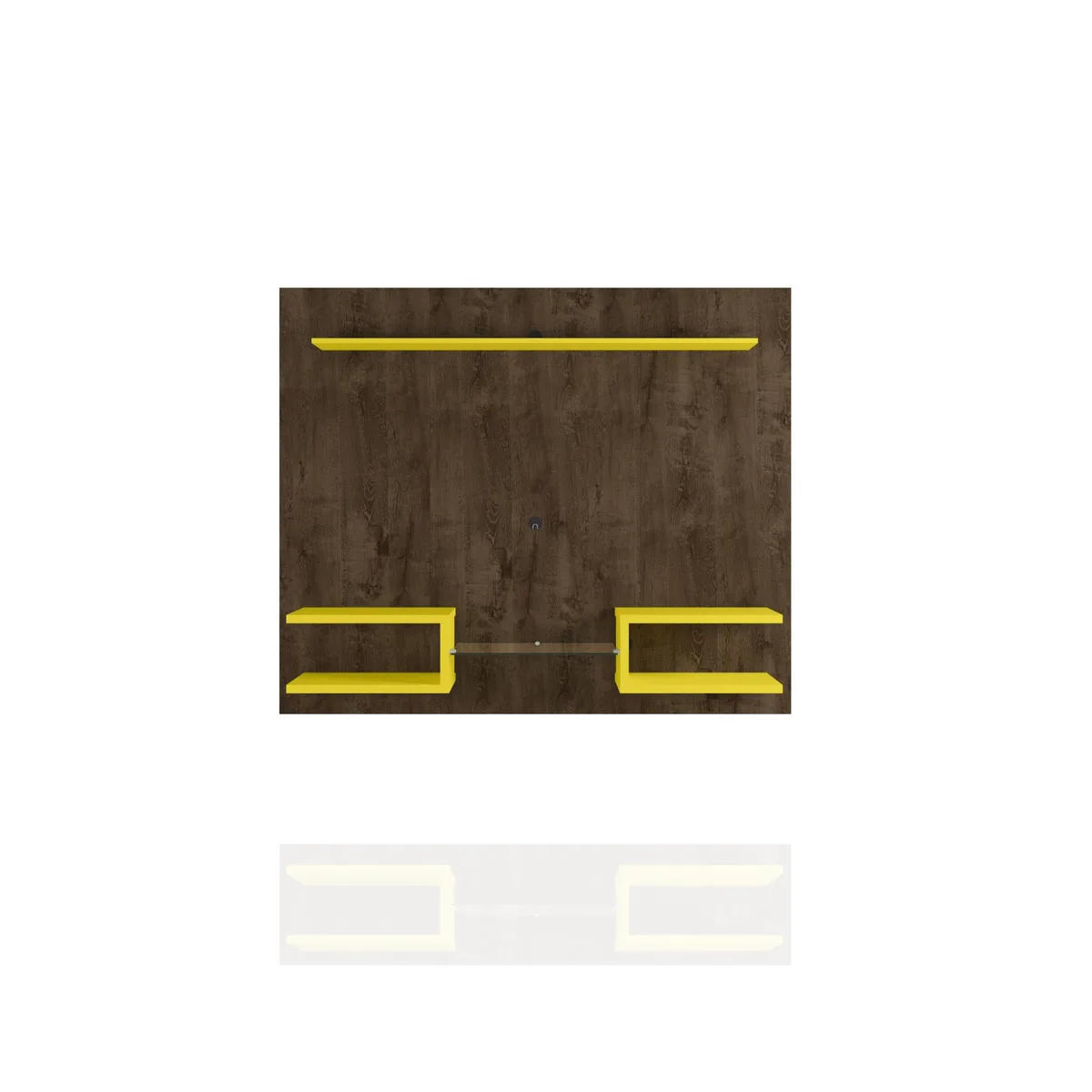 Manhattan Comfort Manhattan Comfort Plaza 64.25 Floating Entertainment Center Rustic Brown Yellow — product photo