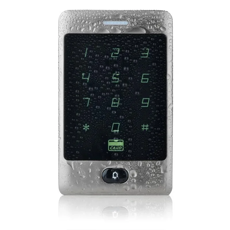 Silver metal RFID keypad door lock with touch panel and card reader