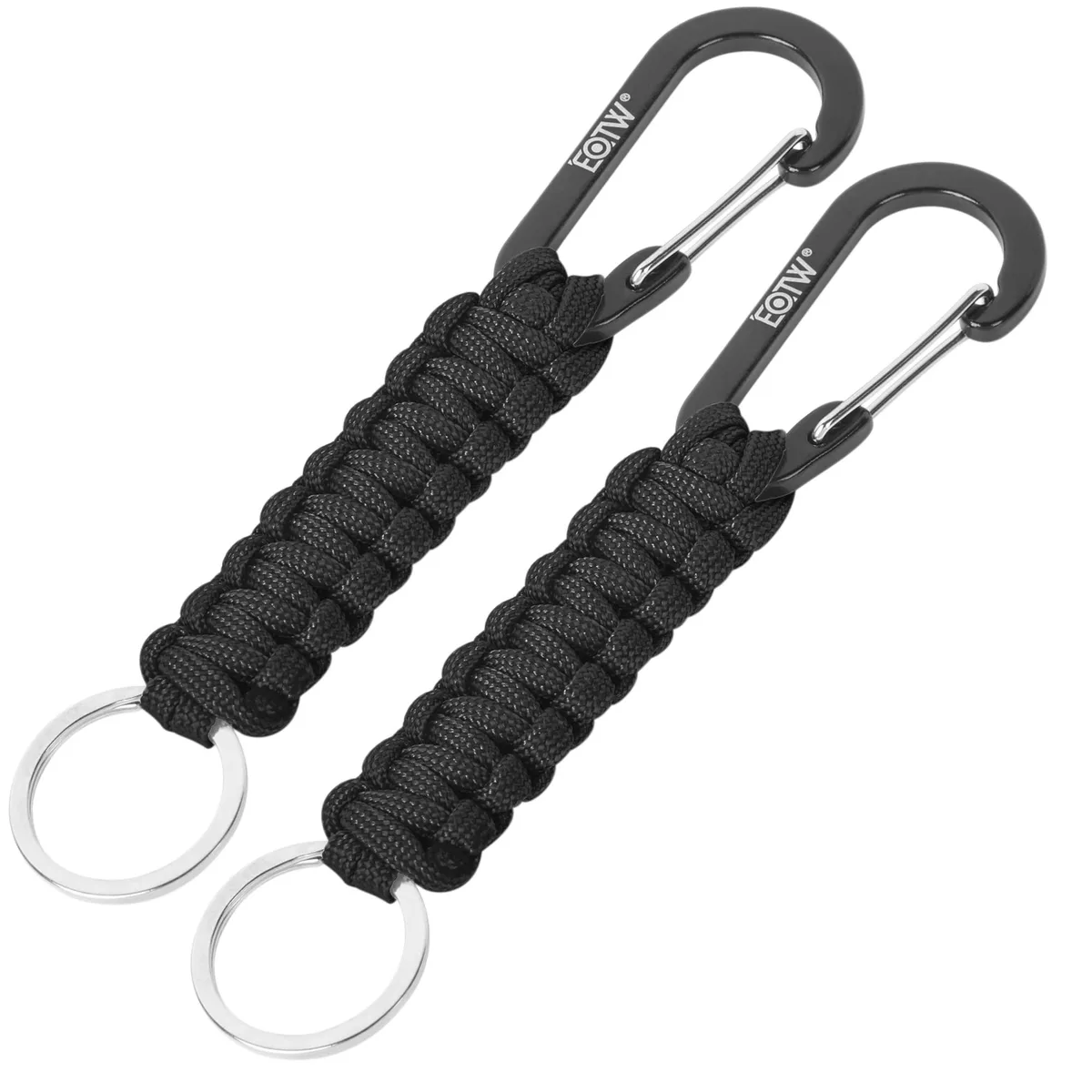  EOTW Paracord Keychain Carabiner 2 Pack Black — product photo
