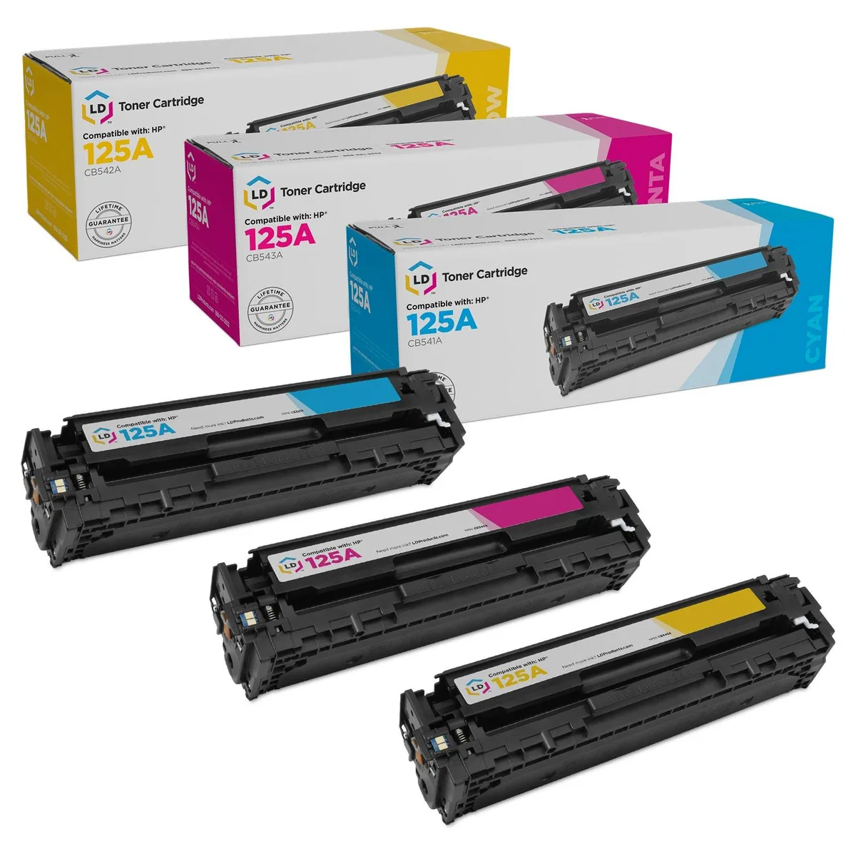 LD Products LD Products 125A Cyan Magenta Yellow 3 Pack toner cartridge — product photo