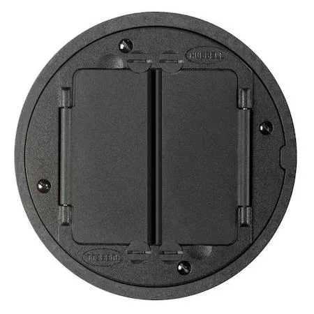 Hubbell Incorporated Hubbell Incorporated S1TFCBL Floor Box Cover, 2 Gang, Round, Cast Aluminum, Black — product photo