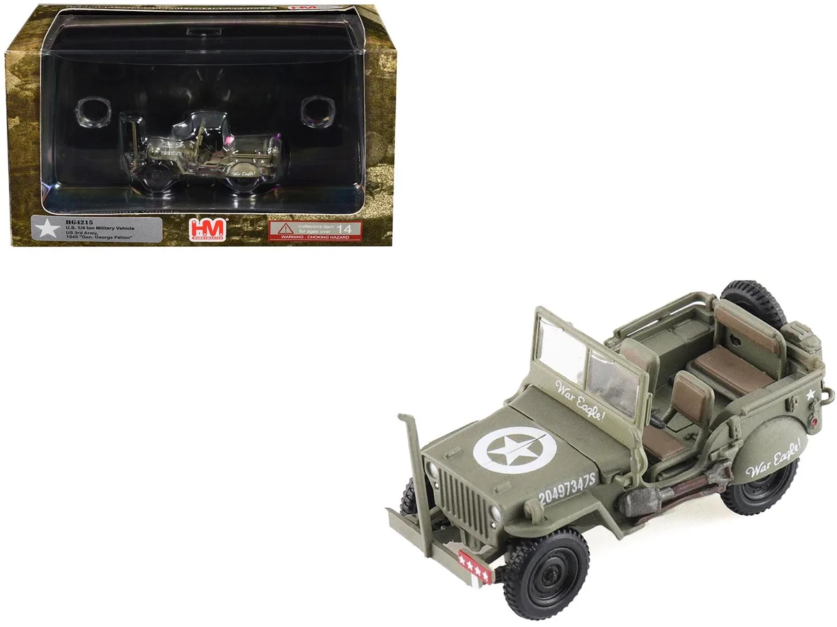 Hobby Master Hobby Master 1/72 U.S. 1/4 ton Military Vehicle Olive Drab "War Eagle" (1945) hobby collectible — product photo