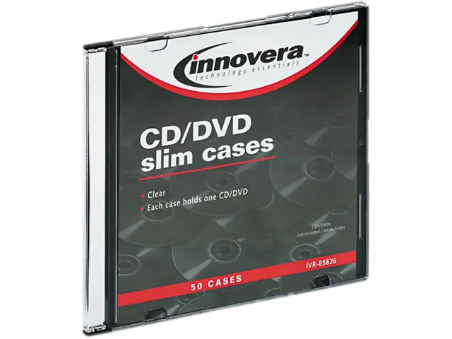 Fifty clear thin polystyrene CD/DVD storage cases