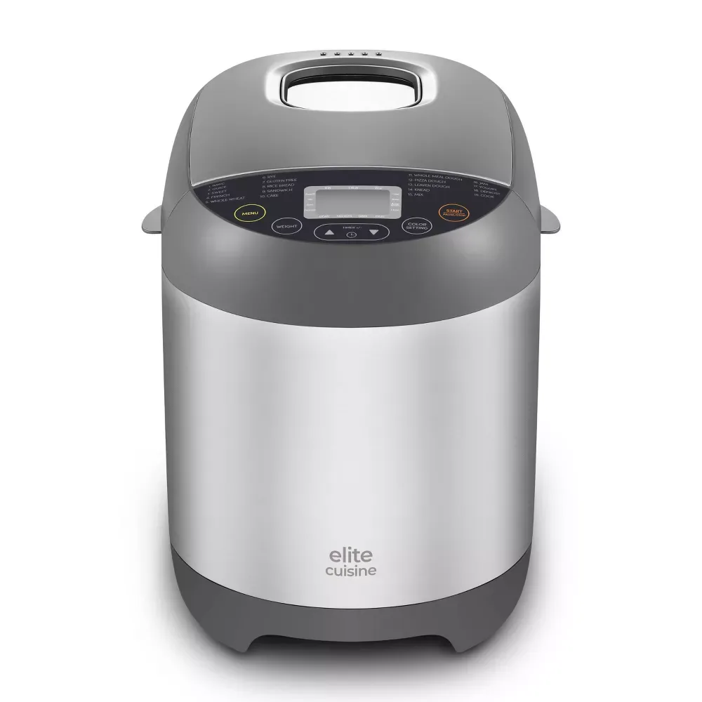 Elite Gourmet Elite Gourmet EBM5318 bread maker 2lb 19 programmes stainless steel — preces foto