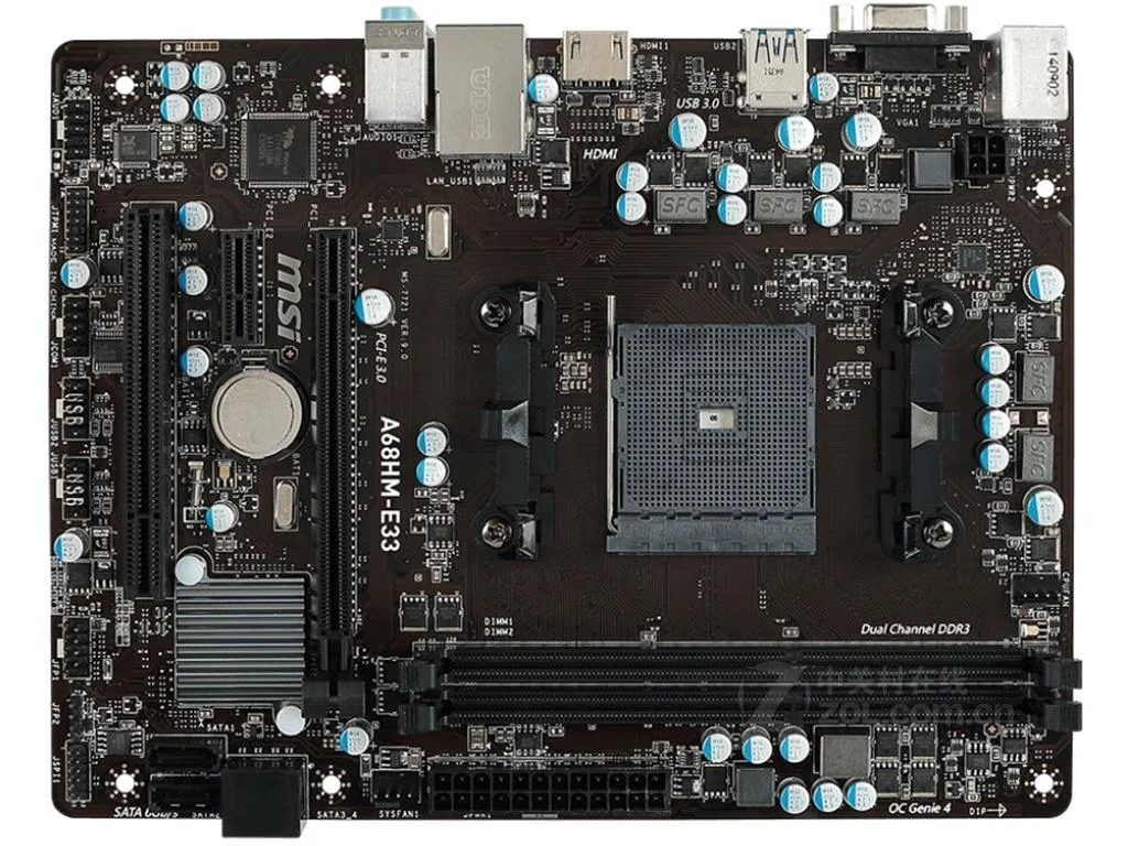 MSI MSI A68HM-E33 AMD motherboard Socket FM1 32GB DDR3 Micro ATX — product photo
