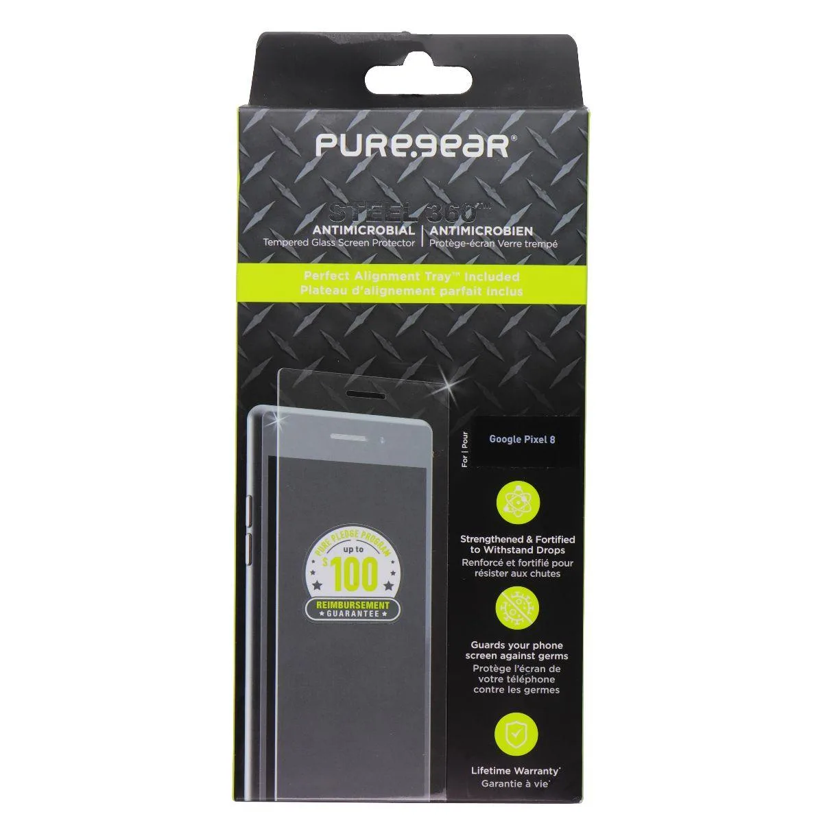 PureGear PureGear Steel 360 Screen Protector Google Pixel 8 Clear — product photo