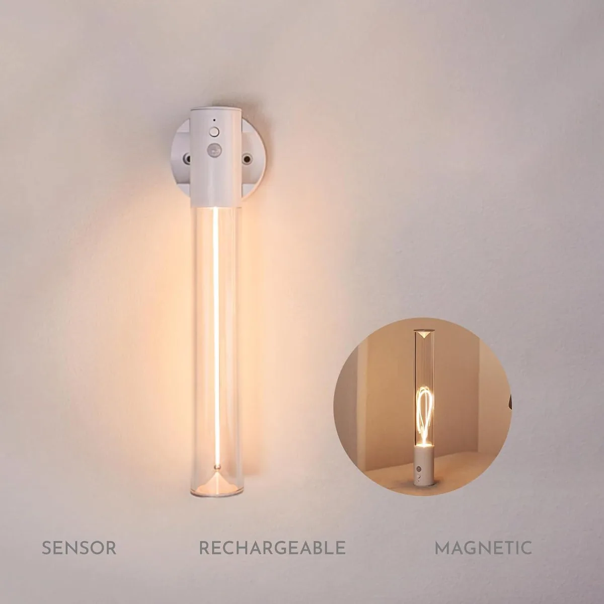 Auge Light Auge Light AGSENWT2201 Motion Sensor Wall Sconce 10.20 in White 80 lm 2200K — product photo