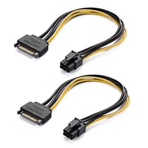 HANNORD HANNORD SATA 15-pin to 6-pin Power Cable 20 cm 2 Pack — product photo