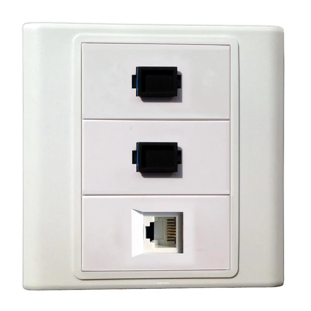 Roby Technology Co., Limited Roby Technology Co., Limited 2 SC Simplex + RJ11 Wall Plate 86 mm White — product photo
