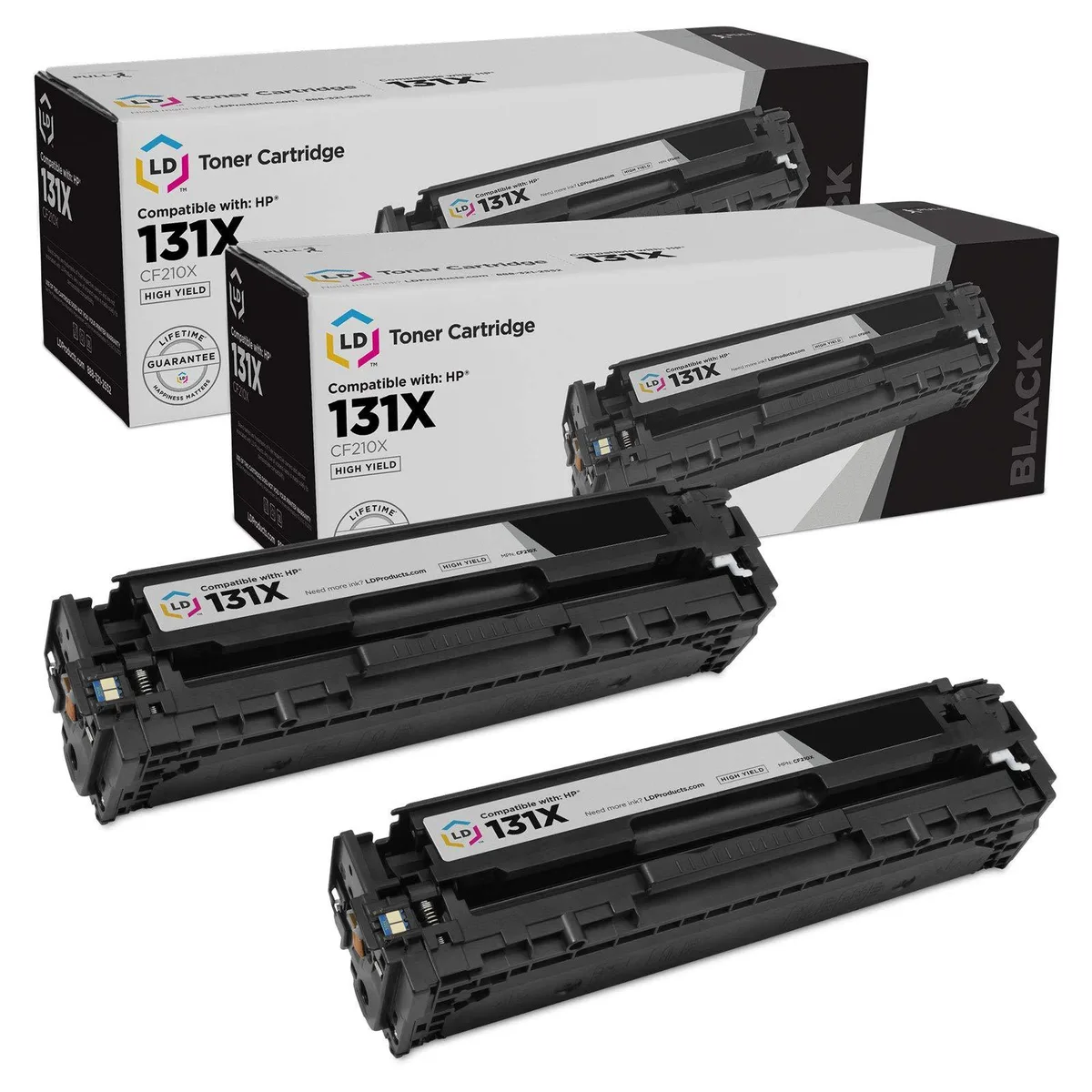 LD Products LD Products HP 131X CF210X High Yield Black Toner Cartridge 2-Pack — product photo