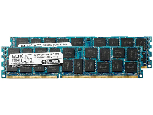 Black Diamond Memory Black Diamond Memory BD8GX21066MTR16 16GB (2 x 8GB) DDR3 1066 ECC Registered server RAM — product photo