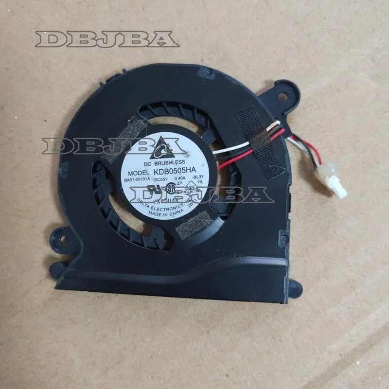 Small black rectangular laptop CPU cooling fan with wire connector