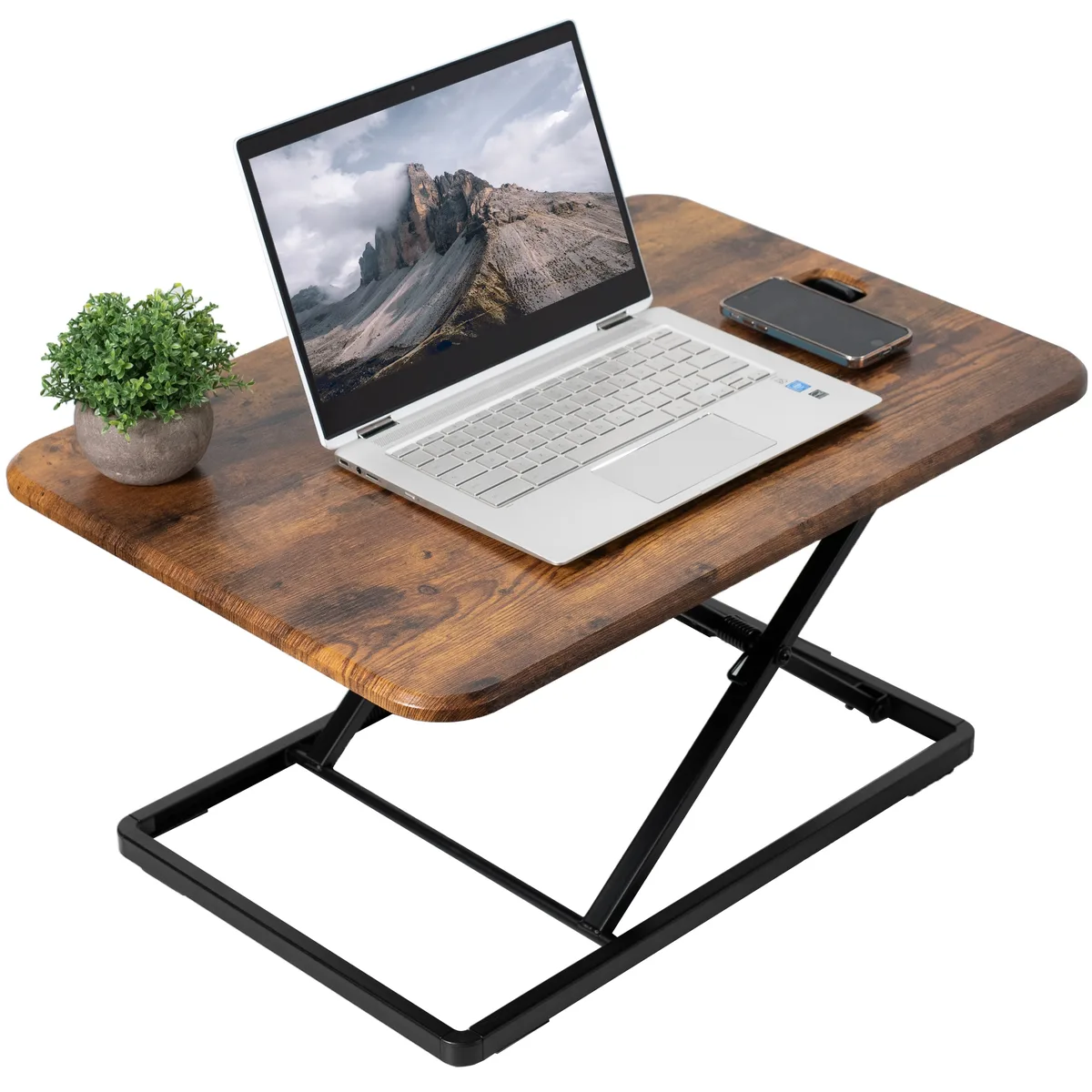 VIVO VIVO Vintage Brown 26" Desktop Converter Desk — product photo