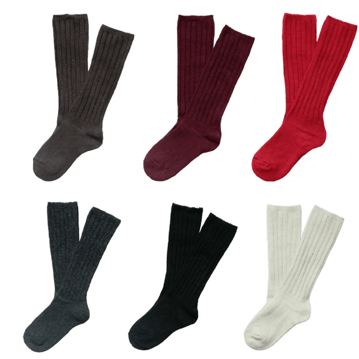 A single grey wool-blend knee-high sock for a child size 2-4Y