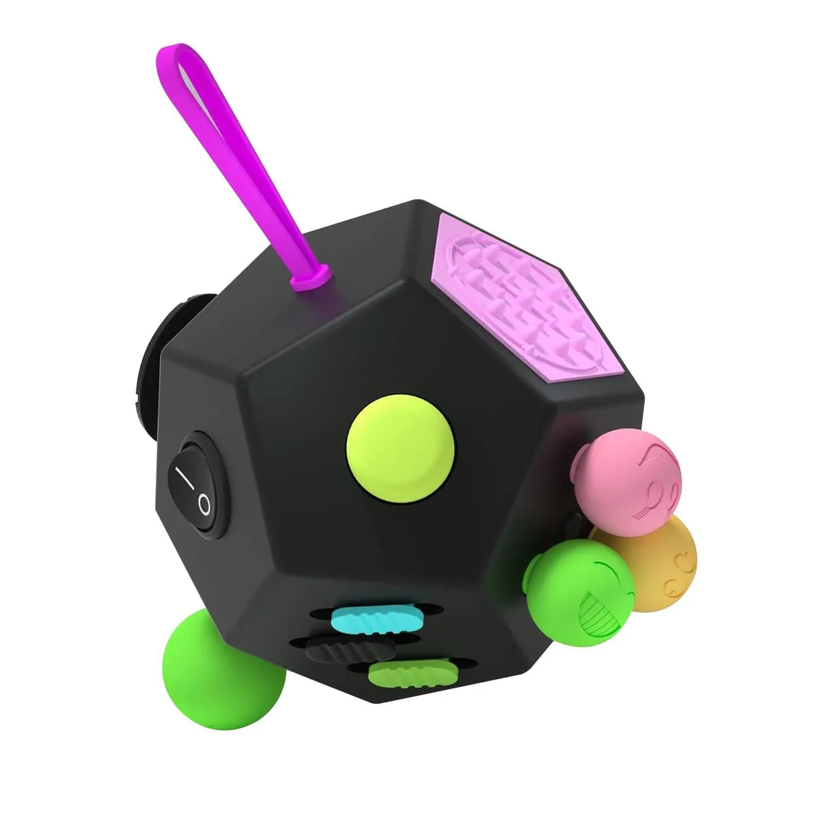 Fidget Dodecagon 12-Side Cube (B2 Black Colorful) — product photo