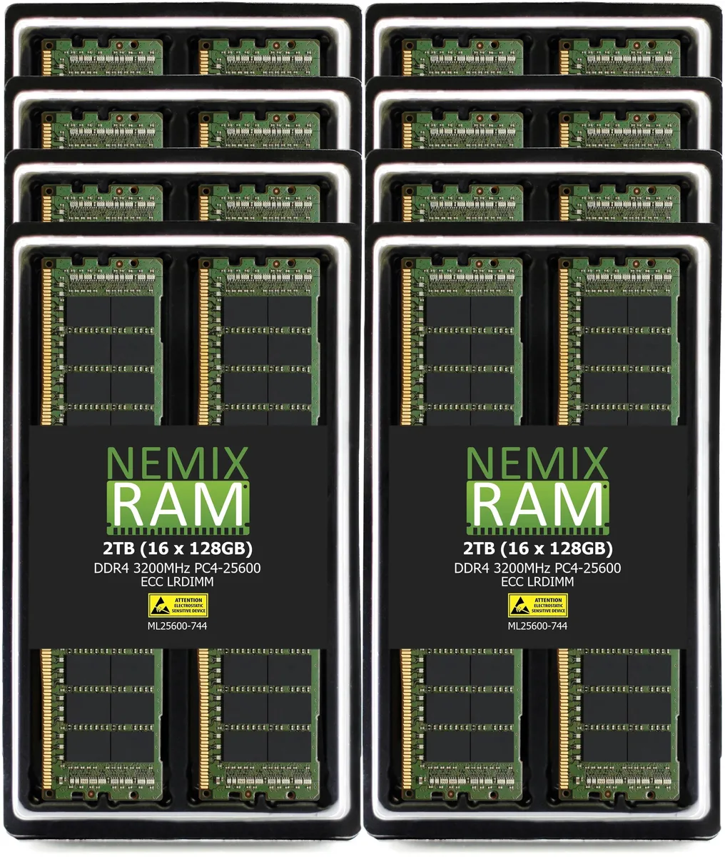 NEMIX RAM NEMIX RAM 2TB 16 x 128GB DDR4 3200 PC4-25600 4Rx4 1.2V 288-PIN ECC LRDIMM Server Memory Kit — product photo