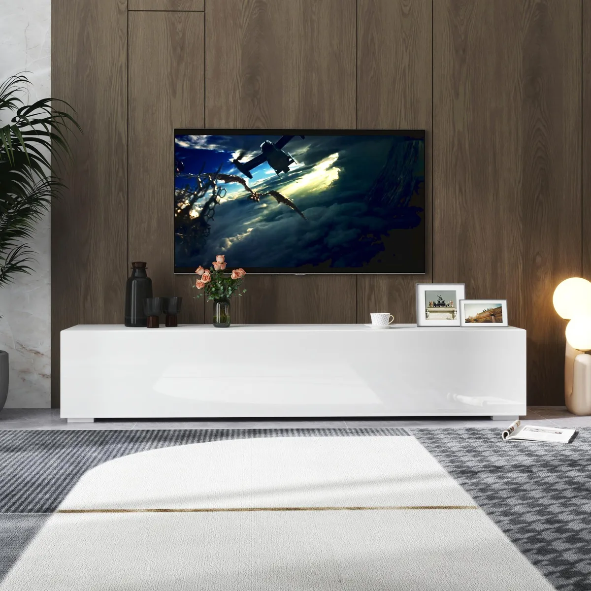 tuphen tuphen Modern Entertainment Center White 15mm particle board — product photo