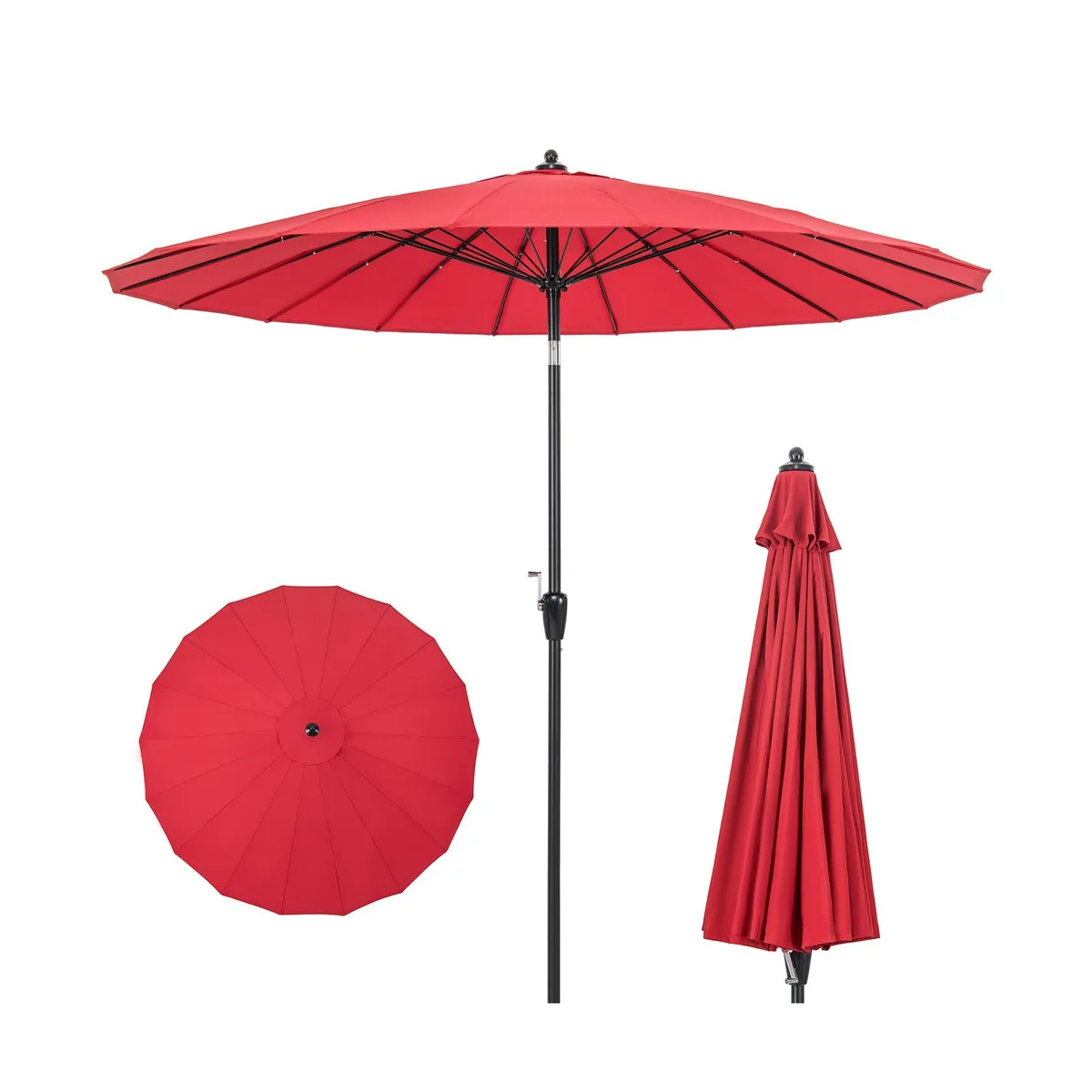 SlickBlue SlickBlue 9 ft Round Patio Umbrella 18 Fiberglass Ribs Wine — product photo