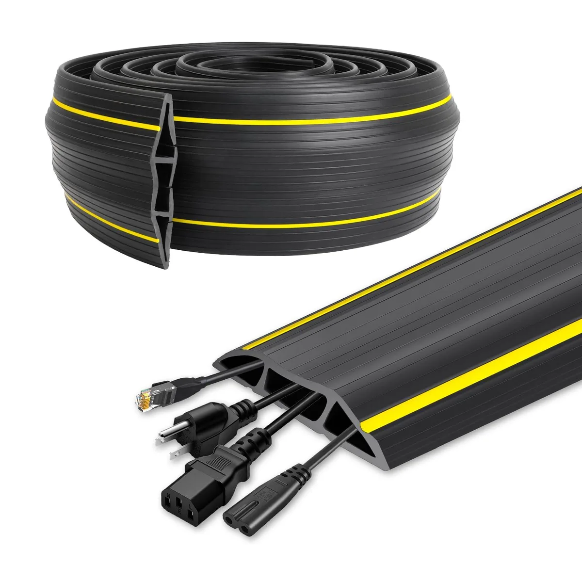  DGSL 10 Ft 3-Channel Floor Cord Cover Black 120 in — product photo