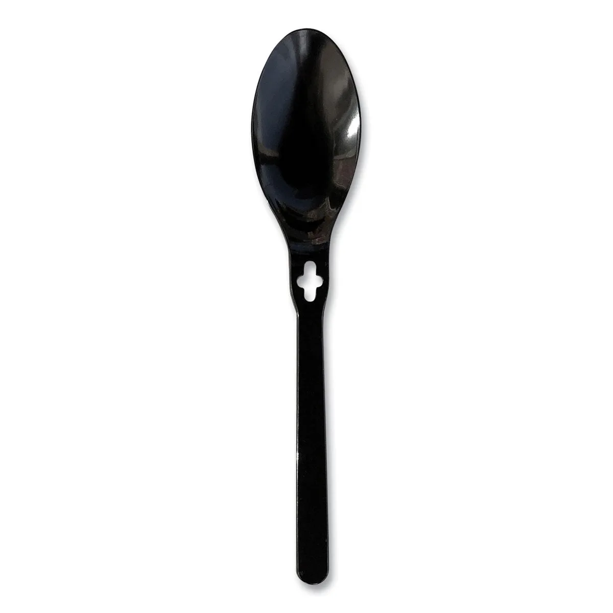 Black polystyrene spoons in bulk carton 1000 pieces 18 inch length