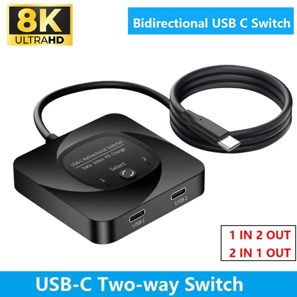 Hitoor Hitoor USB-C Switch 8K@60Hz 100W PD 10Gbps Bidirectional KVM Switch — product photo
