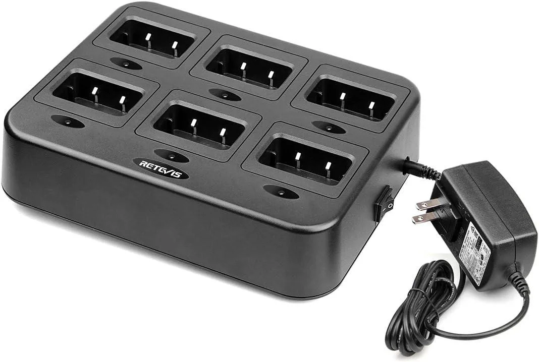 usbroway usbroway six-way charger for Retevis RT27 RT27V two-way radios — product photo
