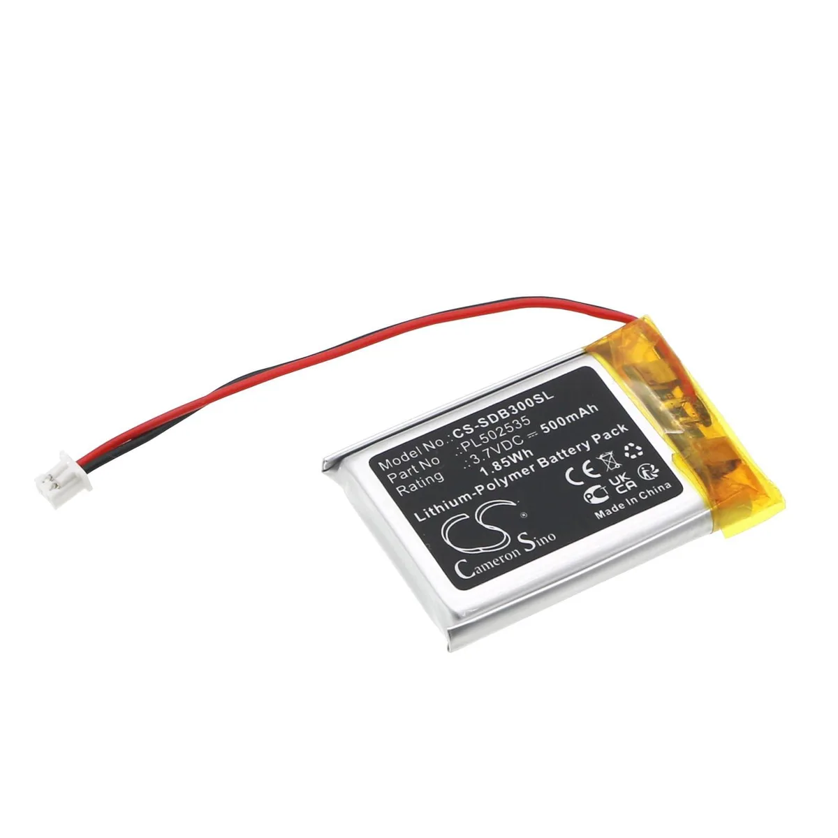 Cameron Sino Battery for SimpliSafe SSDB3 500mAh 3.7V — product photo