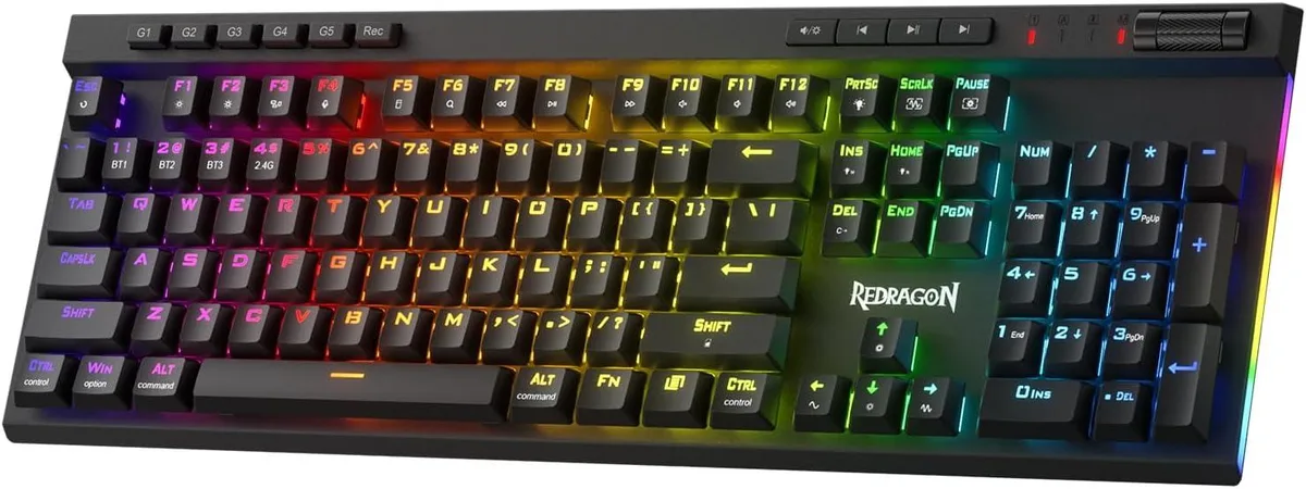 Redragon Redragon K580 PRO Wireless RGB Gaming Keyboard 104 Keys Red Switch Hot-Swap 3-Mode — product photo