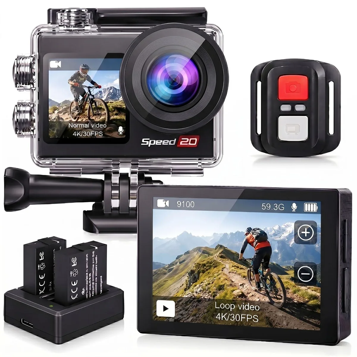 Hiicam Speed 20 4K 2160p 20MP 170° EIS video capturing device — product photo