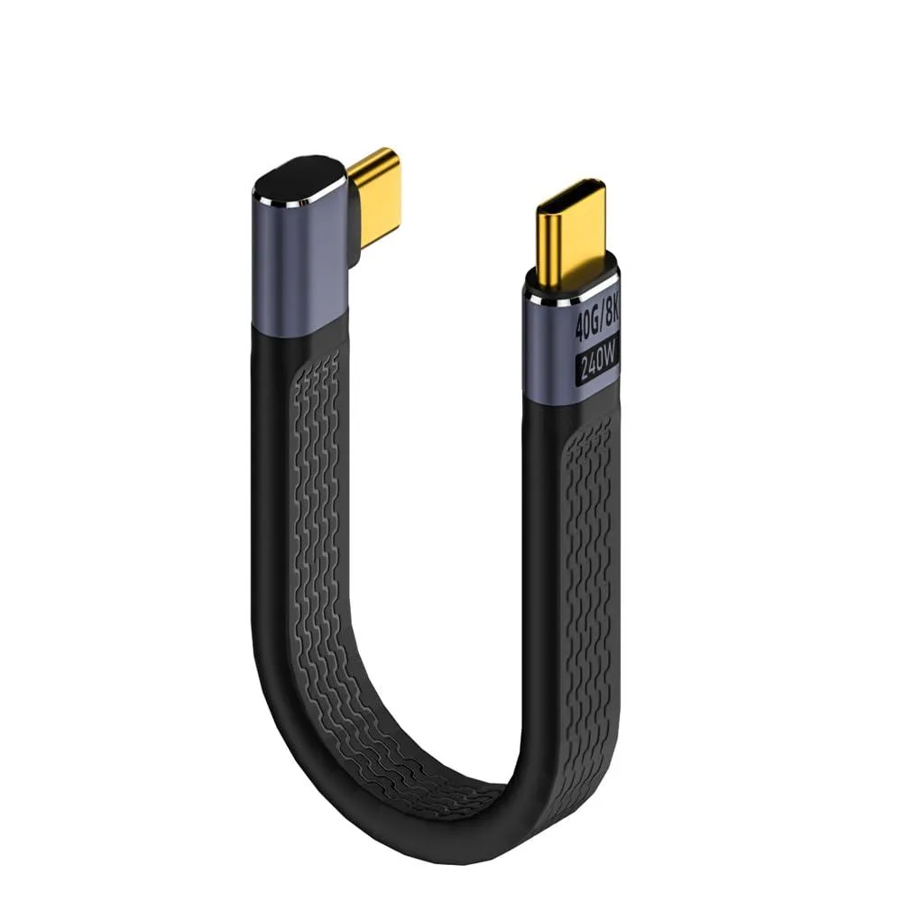BUCIER BUCIER 40Gbps USB Type C Cable 90 Degree 240W 0.39ft — product photo