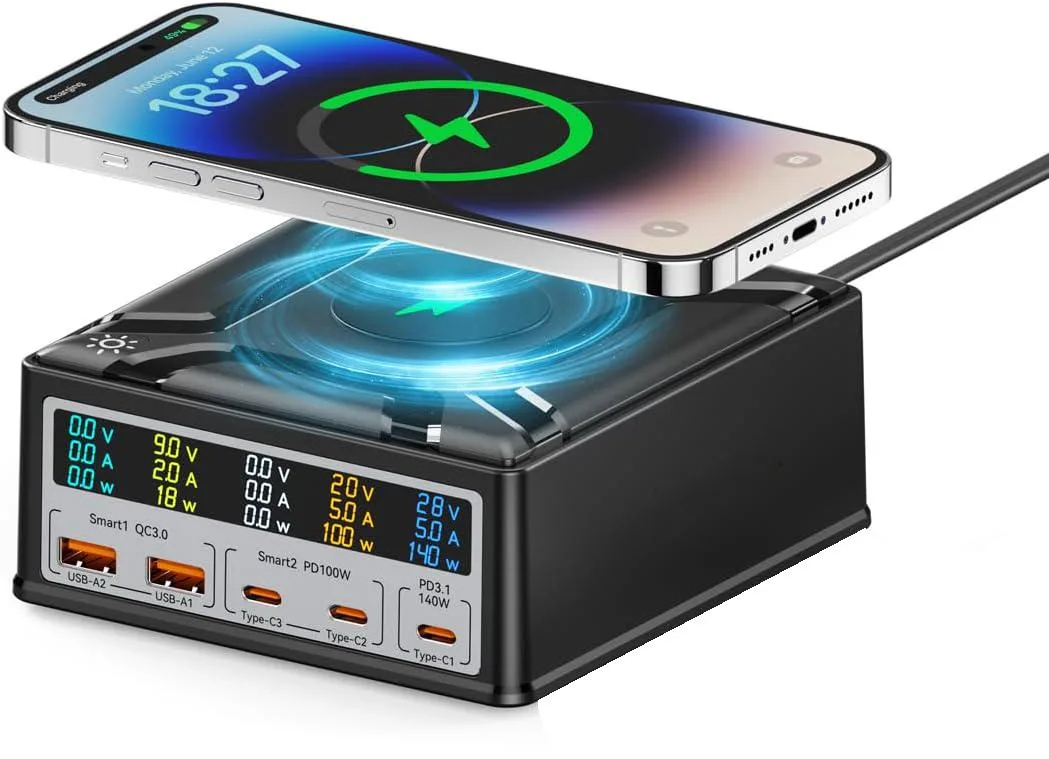 LUOM LUOM CS260W 260W 6-in-1 Desktop Charger with 15W Wireless — product photo