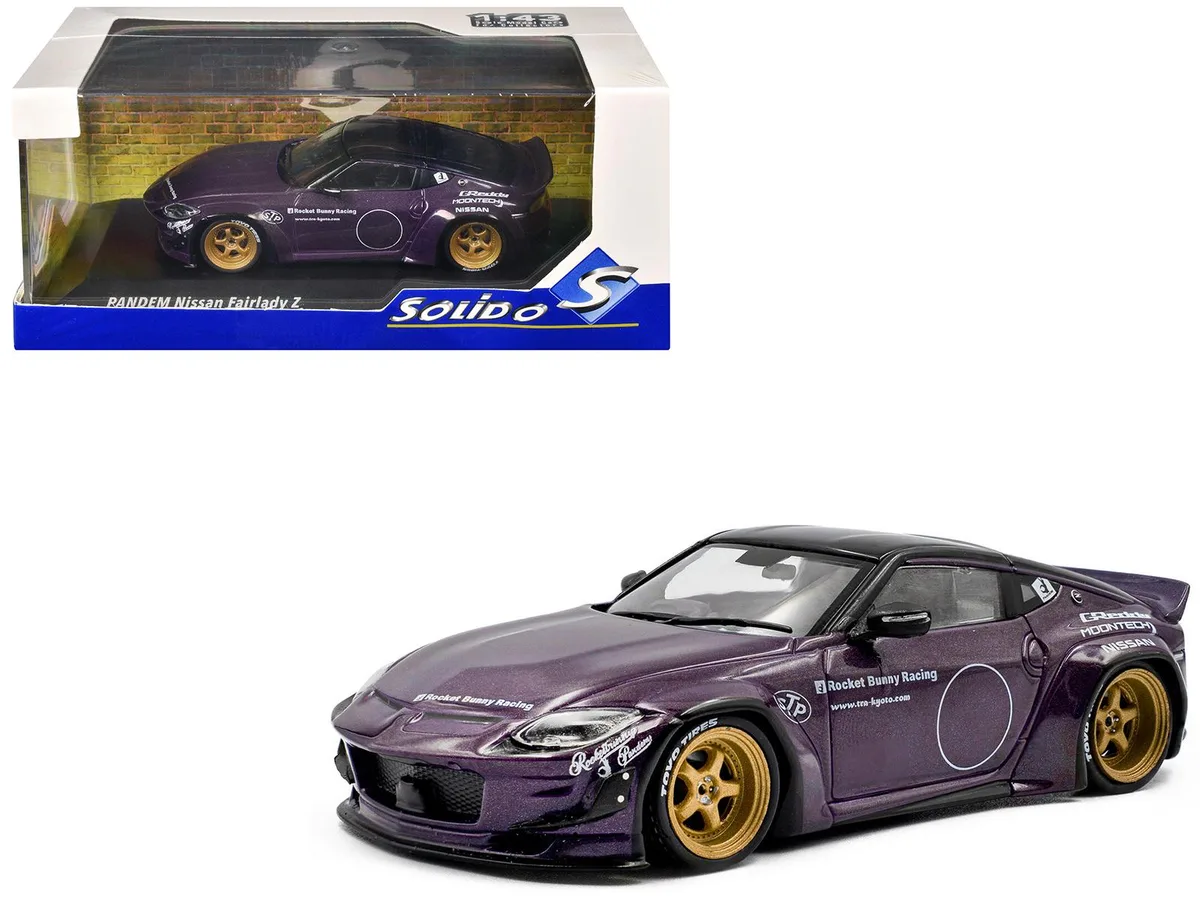 Solido Solido 2022 Nissan Pandem Fairlady Z RHD Purple Metallic Black Top 1/43 Diecast Car — product photo