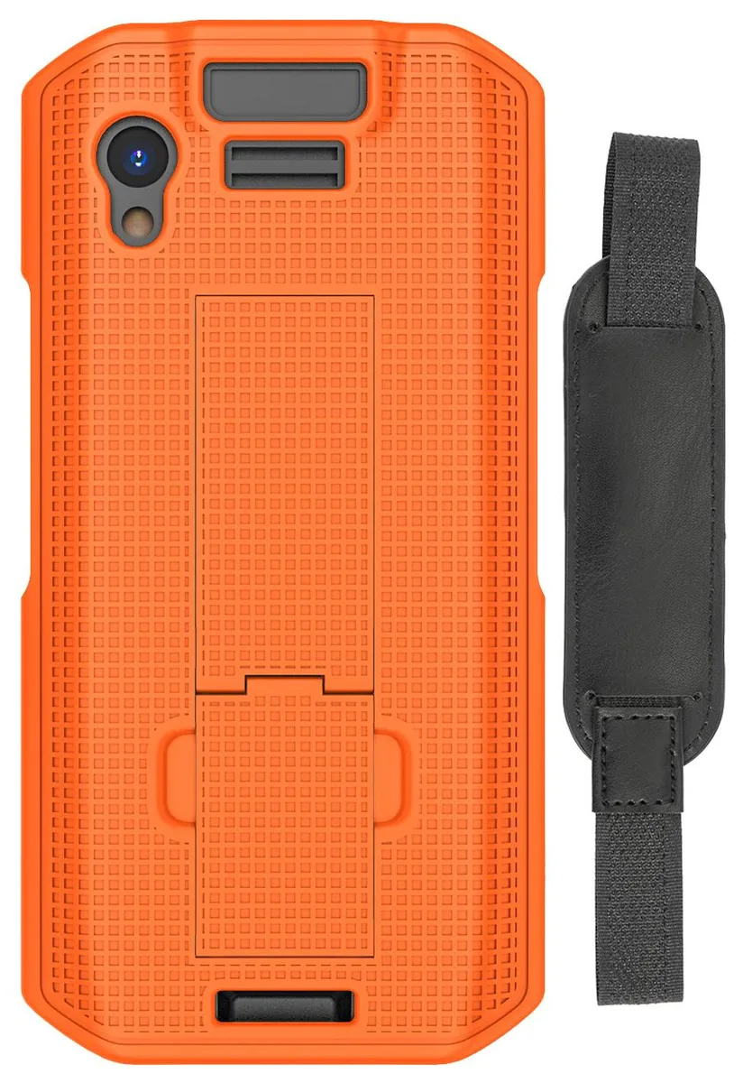 Nakedcellphone Nakedcellphone Orange Kickstand Case + Hand Strap for Zebra TC21 TC26 — product photo