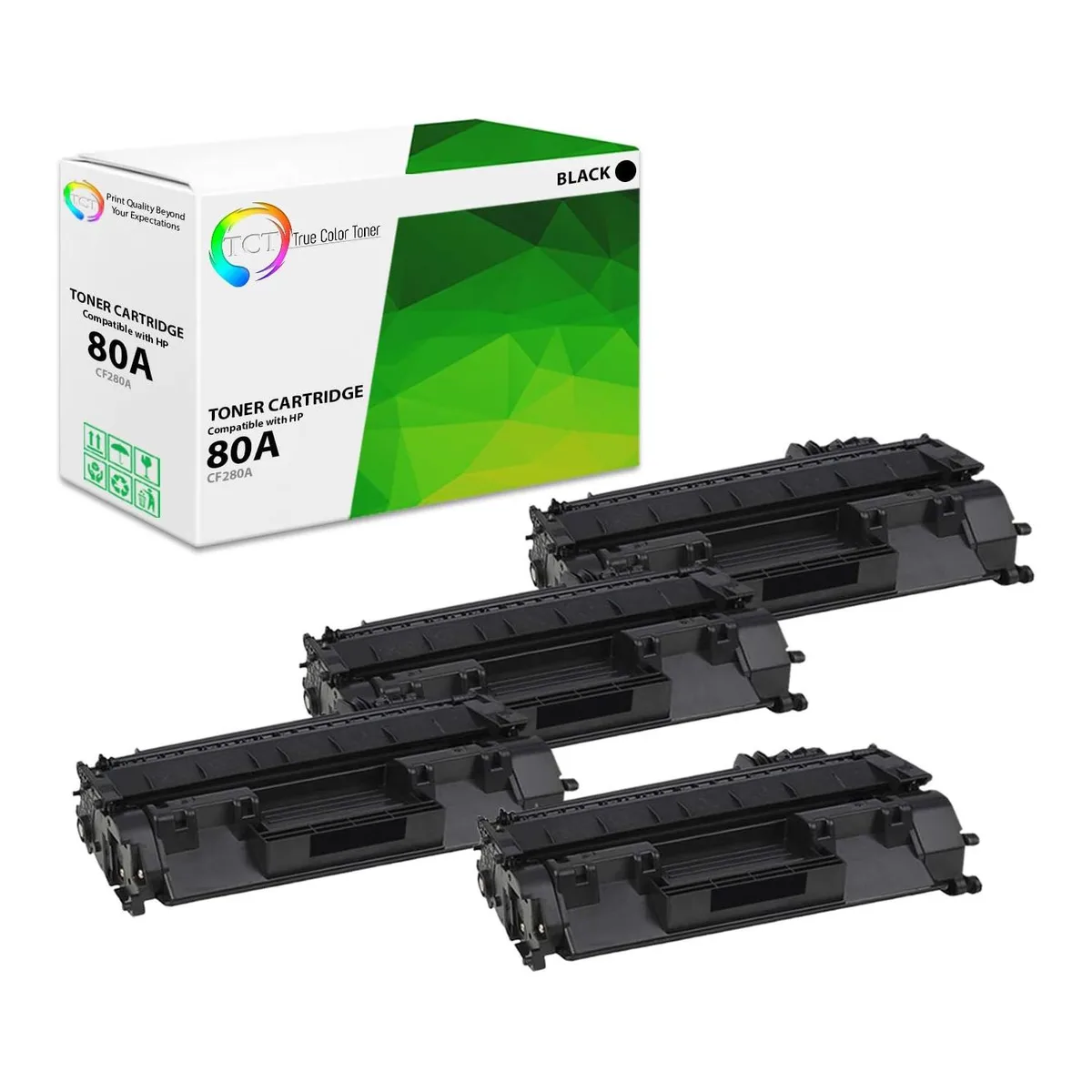 True Color Toner True Color Toner CF280A Black Toner Cartridge 4 Pack 2700 Pages — product photo