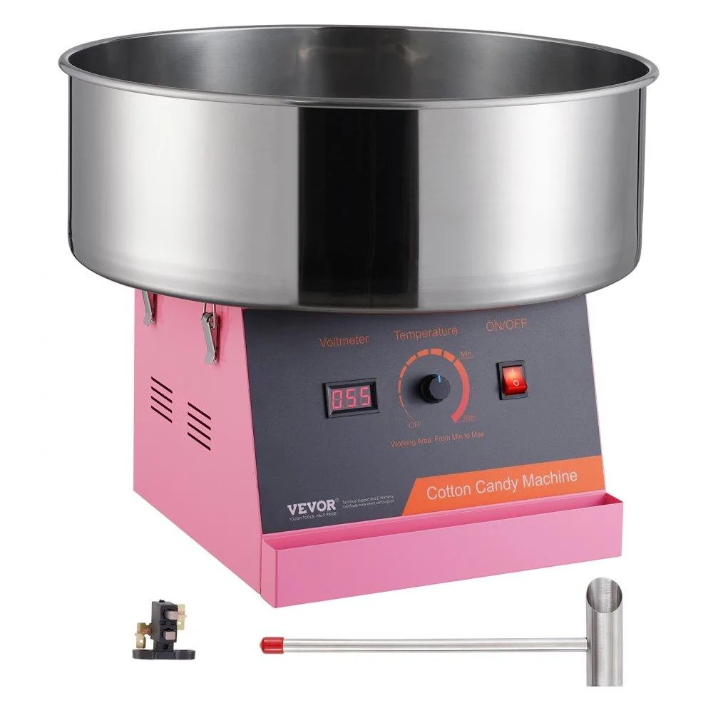 VEVOR VEVOR Electric Cotton Candy Machine 1000W Pink Stainless Steel Bowl — product photo
