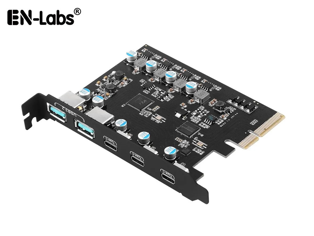 EN-Labs EN-Labs PCIe 3.0/4.0 x4 USB 3.2 Gen2 5-port expansion card — product photo