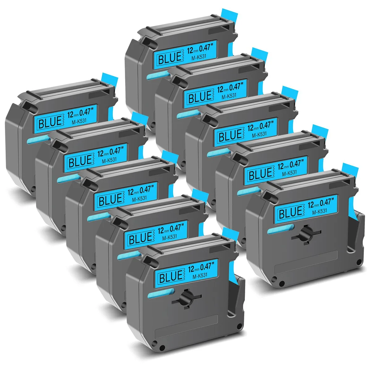 GREENCYCLE GREENCYCLE MK-531 label tape 12mm 8m 10-pack — product photo